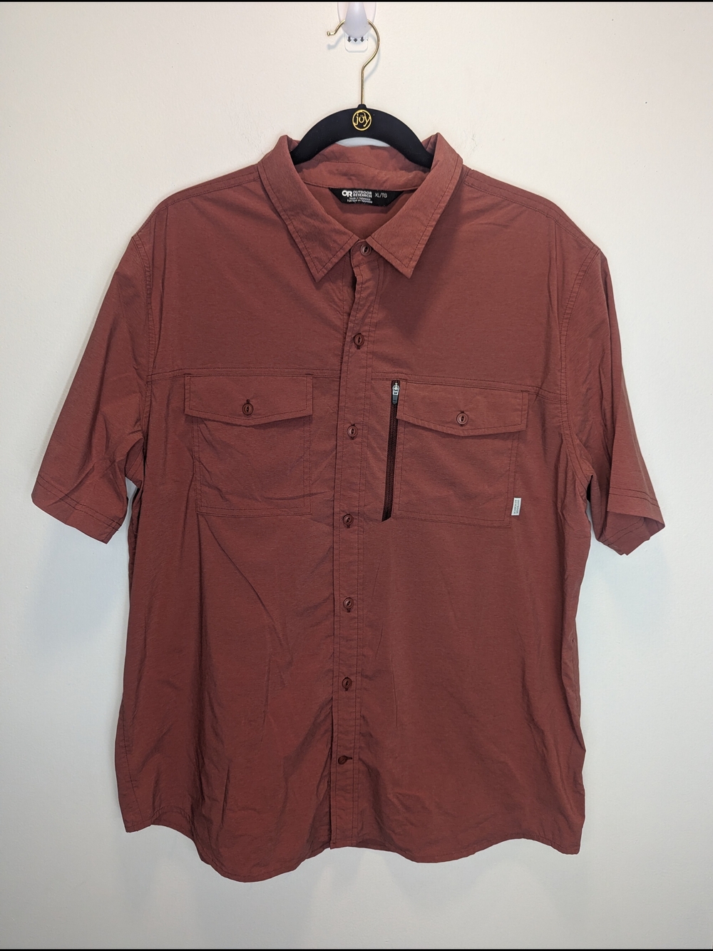 Outdoor Research Men's Short-Sleeve Way Station Shirt Rust XL Minimalist Camp